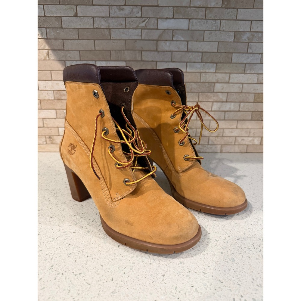 Timberland Premium Women's Short Heel Boots Wheat Leather 9.5M